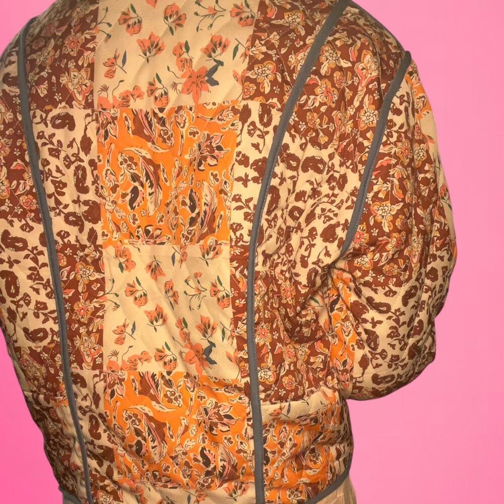 Quilted boho reversible patchwork jacket - image 2